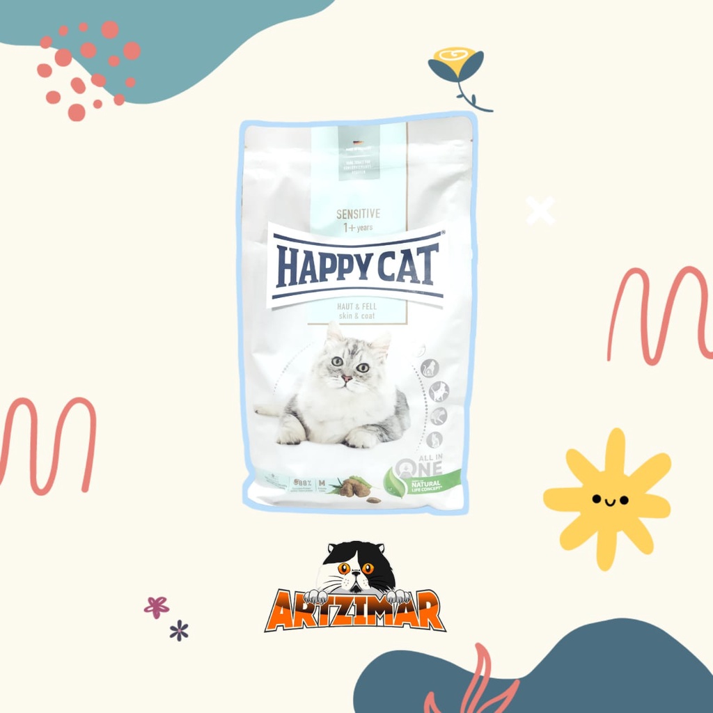 Happy Cat Makanan Kucing Sensitive Skin &amp; Coat 1,3kg makanan kucing