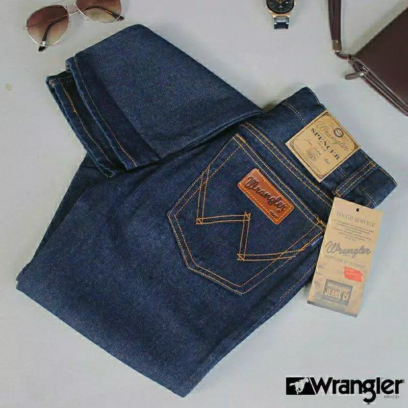 PROMO!! (BISA COD / BAYAR DI TEMPAT) Celana Jeans Standar Pria Cowok Reguler Regular Panjang Lurus Reguller Original Wrengler Warna Abu abu Coklat Hitam Biru Dongker Biowash Navy Murah Gaya Berkualitas Distro Keren Kekinian Ukuran Jumbo Big size 28-38