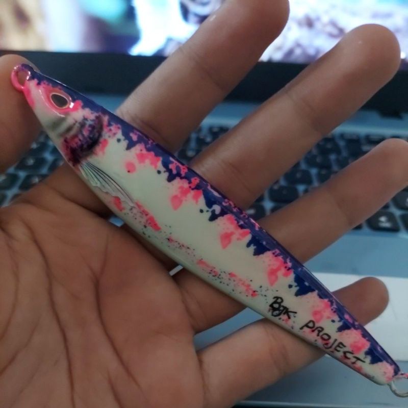 METAL JIG GOMAME 150g 3D BLUE_PINK FULL GID SPESIAL EDITION