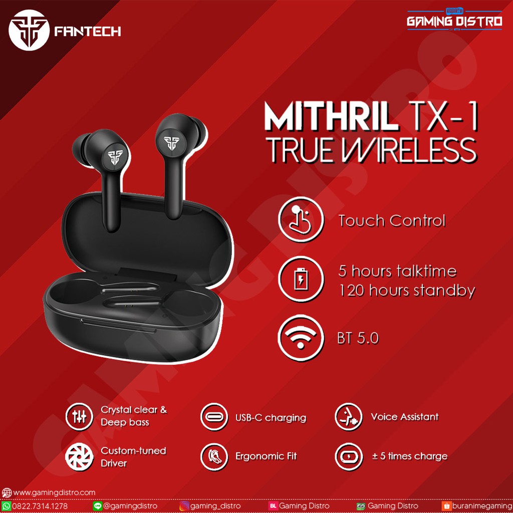 Headset Gaming Fantech TX1 Mithril TWS - Fantech TX-1 Mithril Wireless