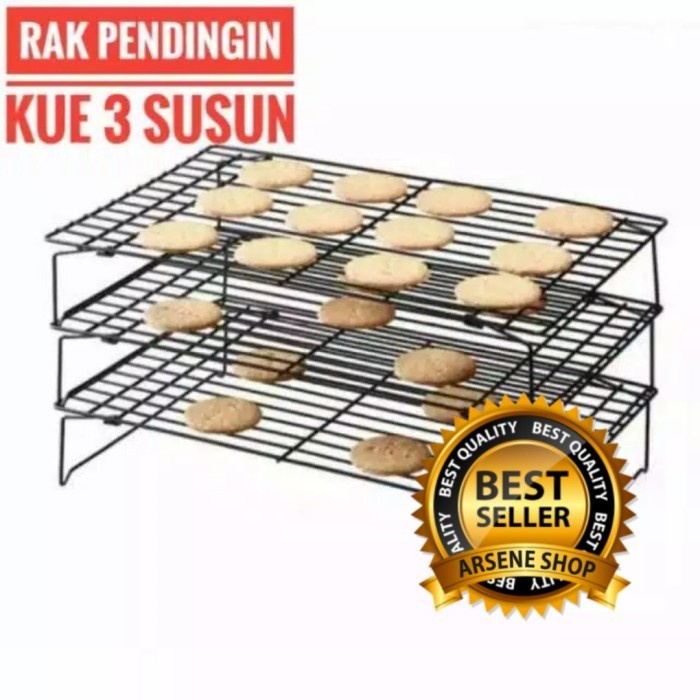 Serbagrosirmurah Rak Pendingin Kue cake tingkat 3 susun cooling rack tier good quality