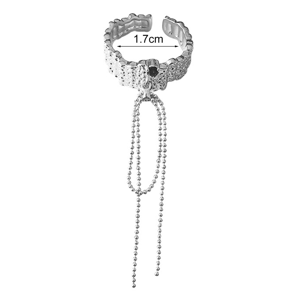 Hu Hu Hu Hu Hu Alat Bantu Pasang Kacamata♡ Cincin Model Terbuka Desain Rantai Rumbai Hias Berlian Imitasi Berkilau Adjustable Untuk Wanita