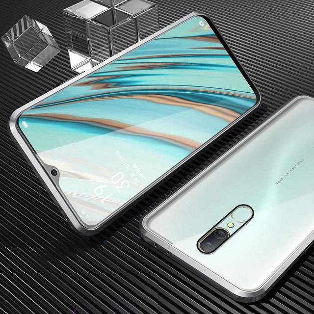 CASE OPPO F9 | A11K | A15 | A15s DOUBLE GLASS MAGNETIC MAGNETIK MAGNET CASING FRONT KACA DEPAN BELAK
