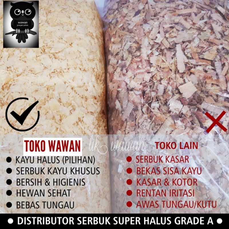 SERBUK KAYU GERGAJI HALUS alas kandang untuk anakan piyik burung