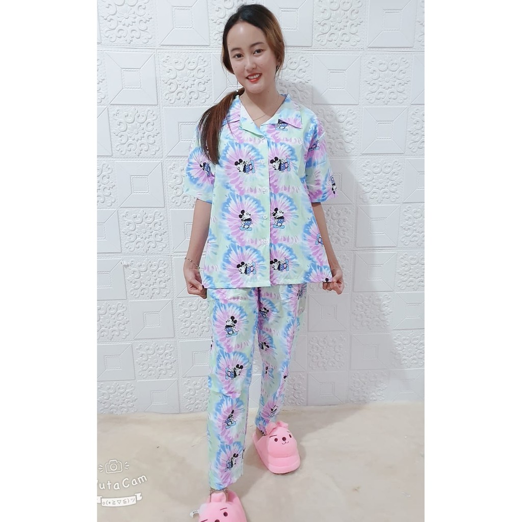 Galaxy Shortsleeve Set - Baju Tidur Tie Dye Set / Daily Set / Piyama Set CP Fit XL Part 2