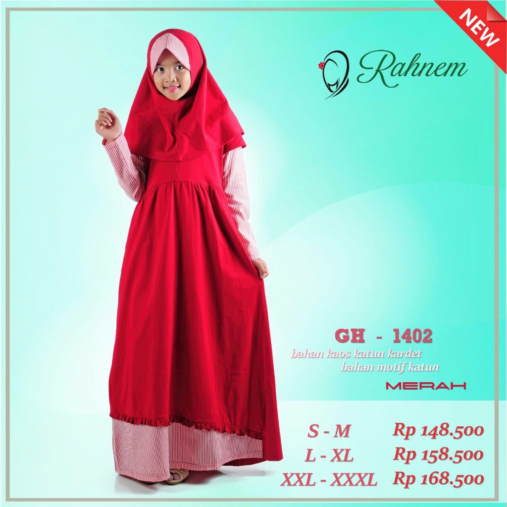 GAMIS ANAK PEREMPUAN / RAHNEM GH - 1402 / FASHION  ANAK MUSLIM