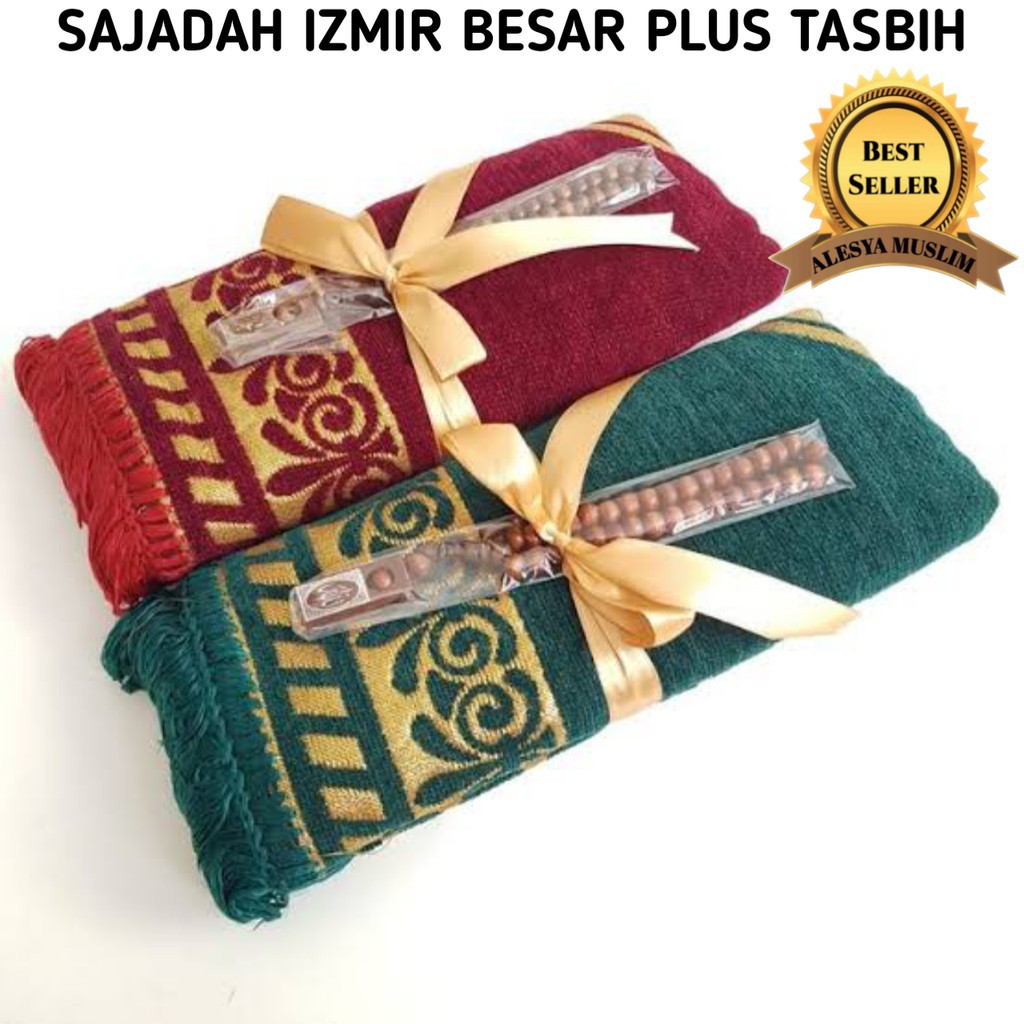 Sajadah IZMIR Beludru Plus Tasbih/Harga Grosir/Best Seller/Bisa COD