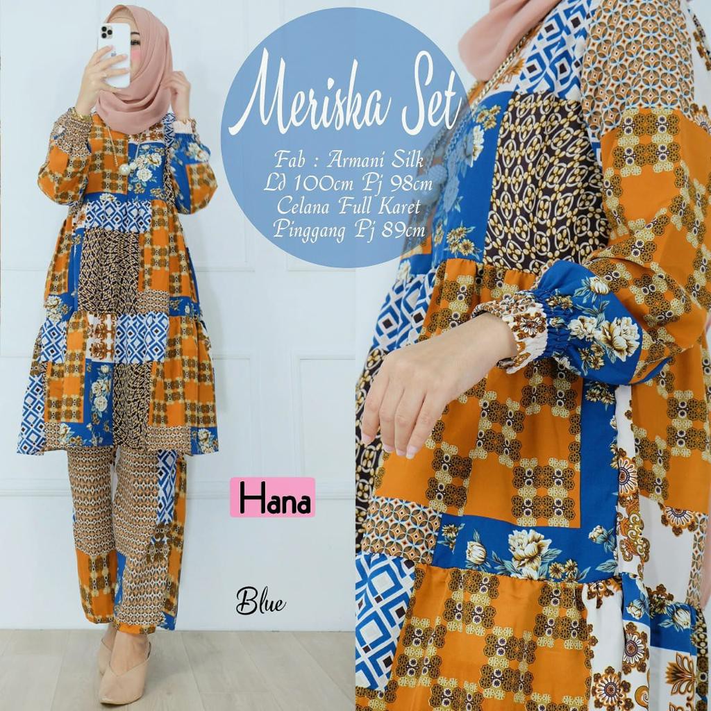 Meriska Tunik Set Pants Armani Silk