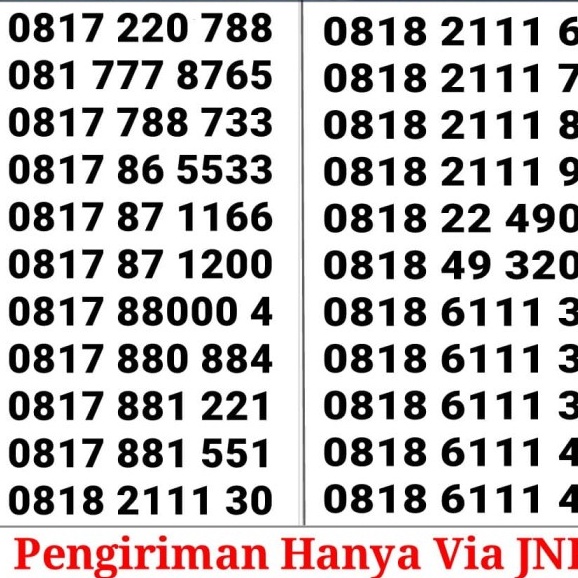 Nomor cantik XL 10 Digit