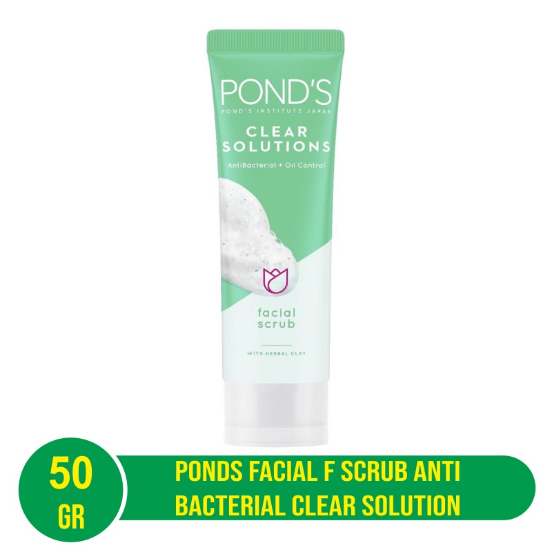 Ponds Facial F Scrub Anti Bacterial Clear Solution 50G Sabun Wajah