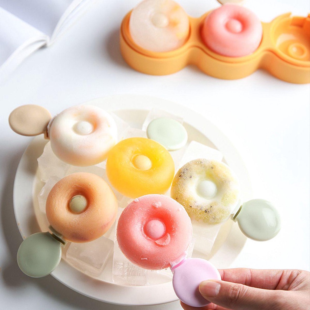 【 ELEGANT 】 Cetakan Es Loli DIY Dapur Reusable Silicone Mudah Dilepaskan Cetakan Es Krim