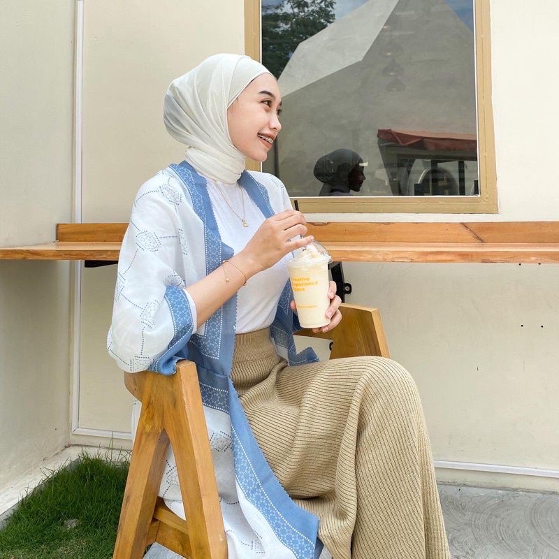 OUTER SCARF SKY BLUE BEST SELLER | READY LANGSUNG KIRIM