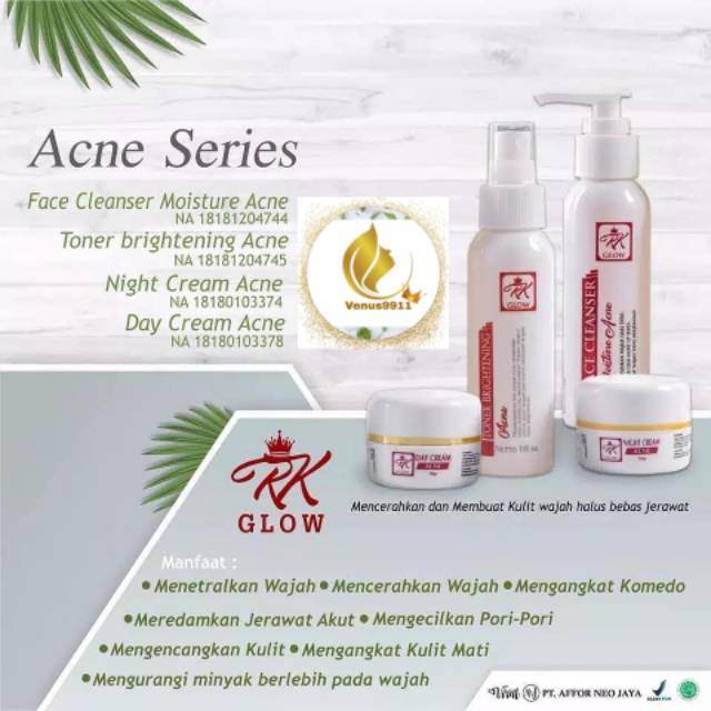 PAKET RK GLOW PREMIUM / CREAM RK GLOW ACNE / CREAM RK GLOW PREMIUM BPOM ORIGINAL 100%