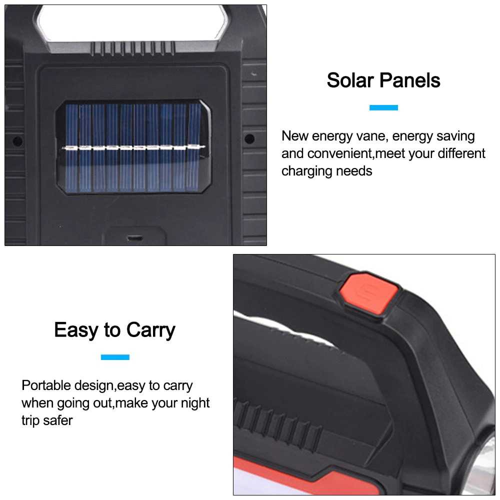 IDN TOOLS - VASTFIRE Senter Camping Lampu LED Solar Power Recharge COB - YD-878A