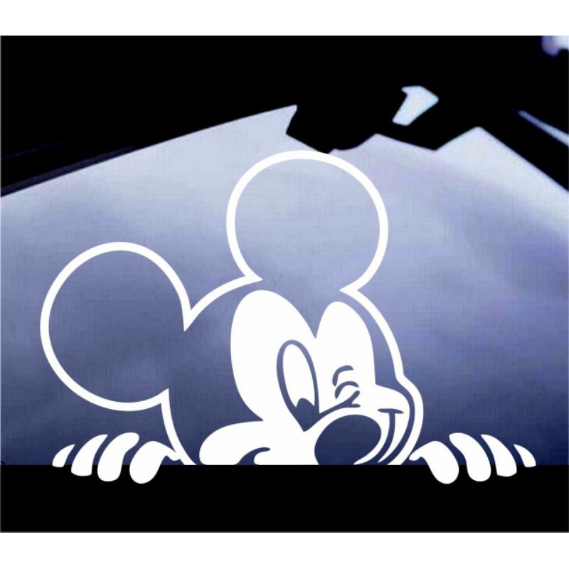 Stiker Sticker Mickey Mouse Ngintip Stiker Mobil Sticker Mobil