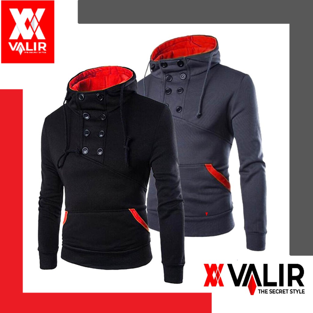 Valir Plush Jaket Cowok Snazzy Hoodie motif pria jumbo
