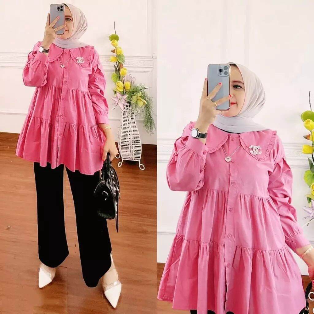 Blouse Wanita Terbaru MORA BLOUSE Bahan Katun Rayon LD 115 CM Blouse Jumbo Wanita Korean Style Simpl