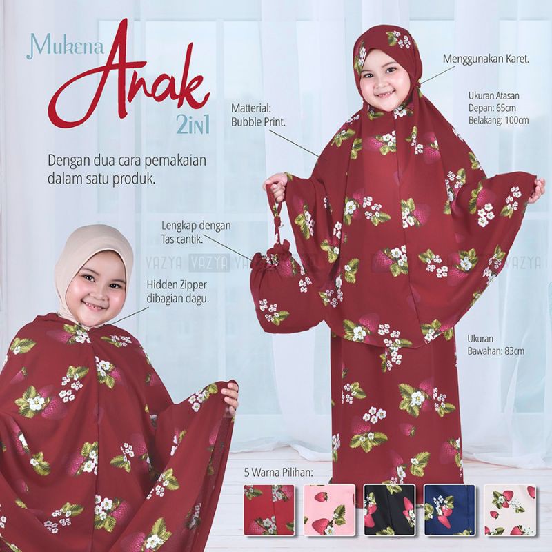 Mukena Strawberry 2in1 Anak