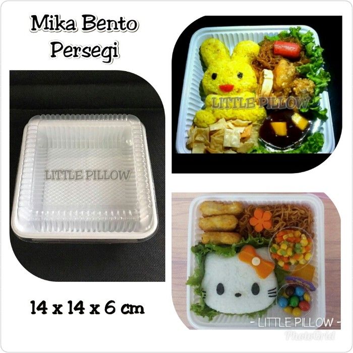 [Promo] Mika Bento Mika Nasi Tanpa Sekat Kotak Nasi Lunch Box Persegj Murah