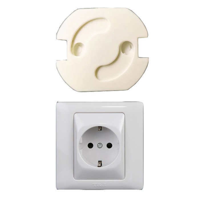 Grab Medan Safety Socket Plug Listrik EU Spring Style - ZC6001 - Putih