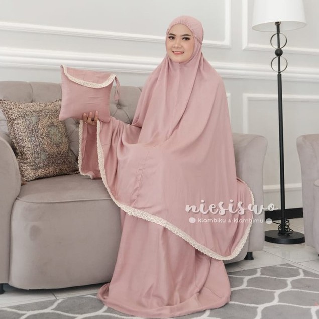 MUKENA RAYON POLOS RENDA DEWASA / MUKENA JUMBO DEWASA POLOS RAYA RENDA RAJUT