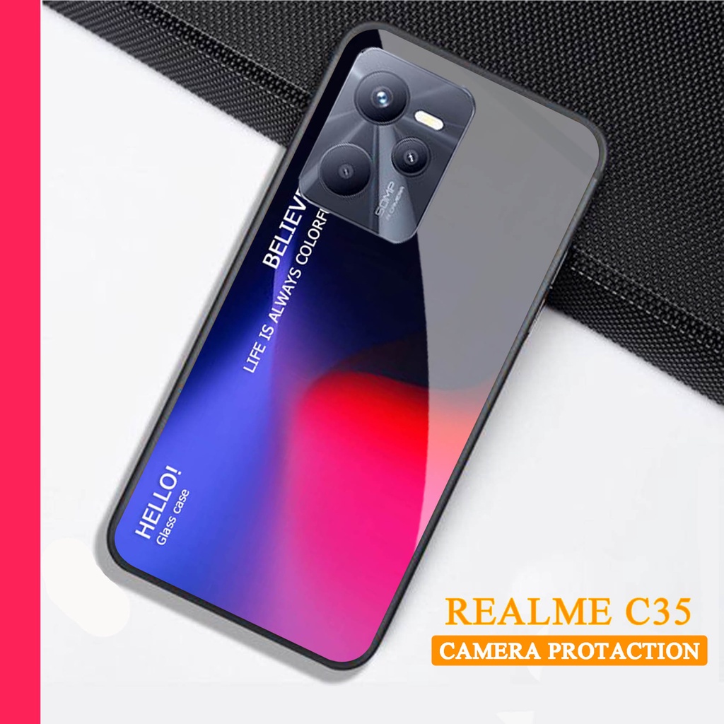 Softcase Glass Kaca REALME C35 - Case Handphone REALME C35 [T35]