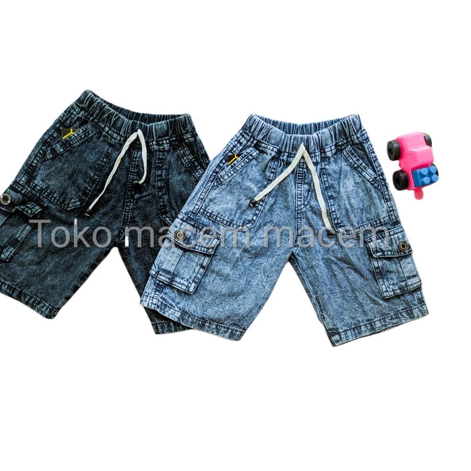 Terbaru.. Celana Jeans Cargo Anak  1-7 Tahun / Celana Jeans Pendek Anak Berkualitas / celana pendek 
