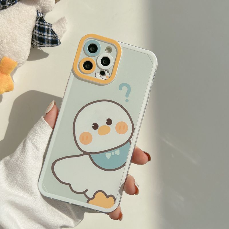 Soft Case TPU Motif Bebek Mata Malaikat Untuk iPhone 13 13Pro Max 12 11Pro X XS XR 6 6s 7 8 Plus SE 2020