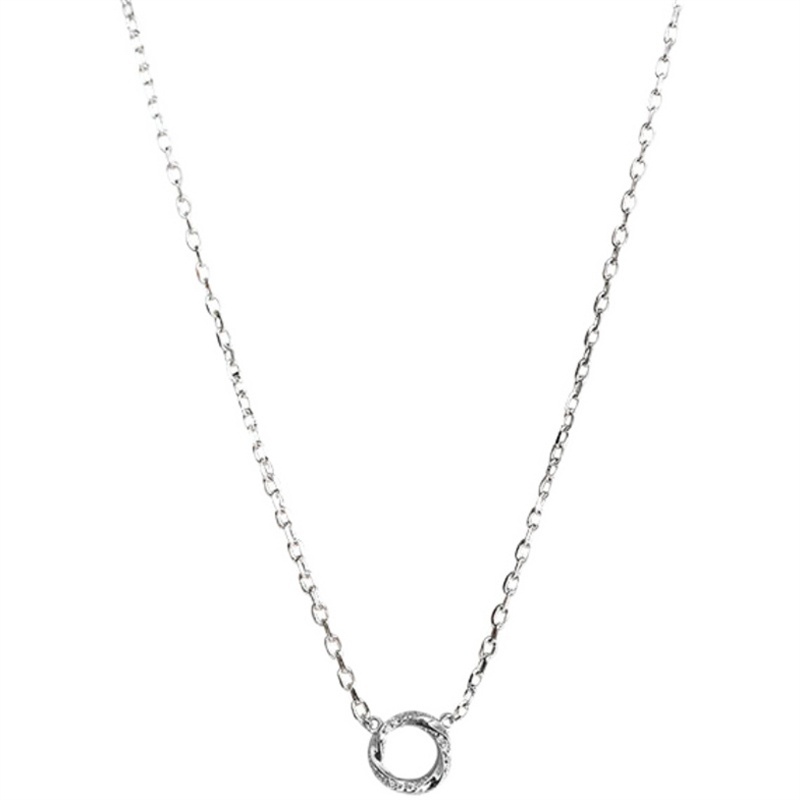 Kalung Rantai Emas 18k Dengan Liontin Cincin Mobius Untuk Wanita