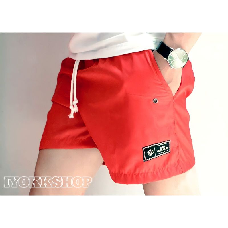 ORIGINAL NOIR VETEMENTS MERAH Celana Santai Celana Pantai Celana Pendek Pria Celana Pendek Wanita celana Boxer Kolor Celana Futsal noir vetement iyokkshop