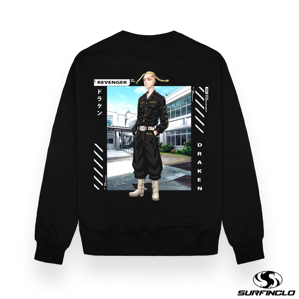 Surfinclo Sweatshirt Sweater Crewneck Japanese Anime Series Cotton Fleece