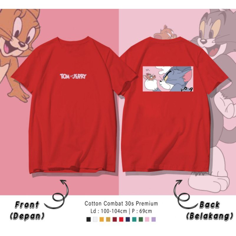 T-SHIRT/TUMBLR/TOMNJERRY/OVERSIZE/PREMIUM/GAMBAR/DEPAN/BELAKANG