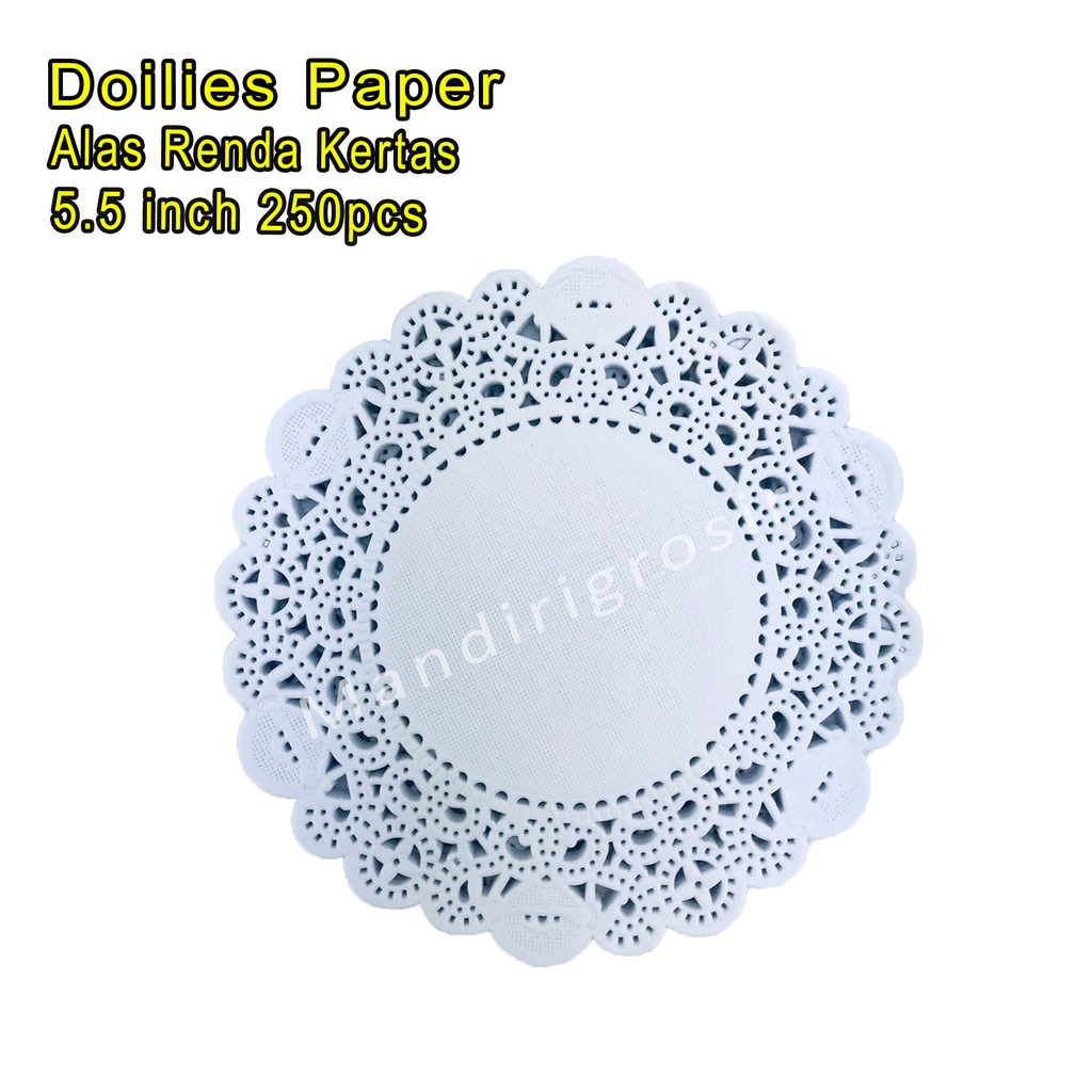 Alas Renda Kertas *Doilies Paper * Alas Serbaguna * 5.5 inch 250pcs