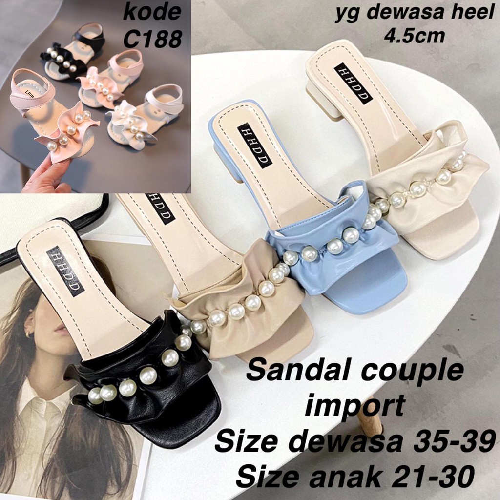 (LOLI-JKT) SD-H18 SANDAL IMPORT DEWASA HEEL / SANDAL COUPLE MUTIARA 35-39