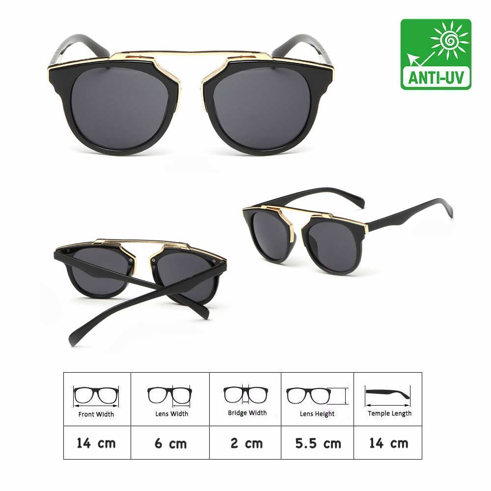 Anti UV Sunglasses [ Black Black ] - Kacamata Pria &amp; Wanita - SF