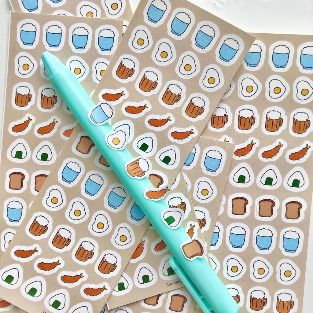 

Sticker makanan mini lucu untuk dekorasi jurnal/ stiker planner L62