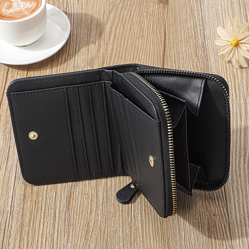 DOMPET LIPAT WANITA KECIL PREMIUM KULIT HITAM REVINA WA520B5 IMPORT SIMPLE MINI KOREA SLOT KARTU UANG KOIN RESLETING CEWEK MURAH TIPIS PENDEK REMAJA KEKINIAN FASHION BRANDED BATAM