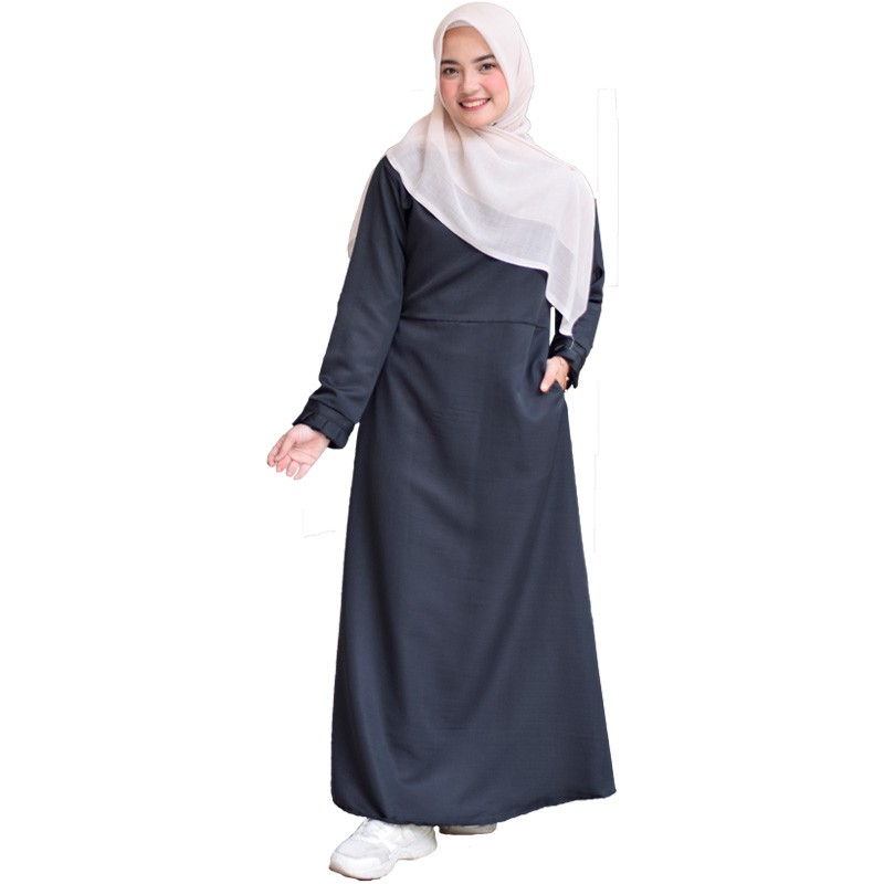 Gamis Wanita Balotelli Polos Syari - Hitam