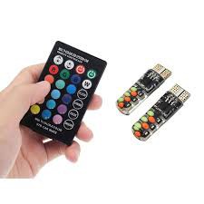 LAMPU LED T10 MOBIL MOTOR T10 RGB JELLY SMD ISI 2PCS REMOTE RGB02