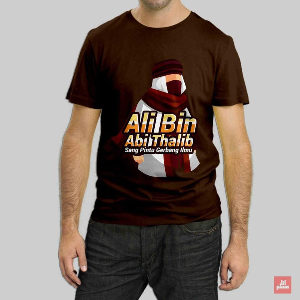 Kaos Dakwah Branded Distro Jagoan Ilmuwan Muslim Karakter Pria Ali Bin Abi Thalib Adem & Nyaman