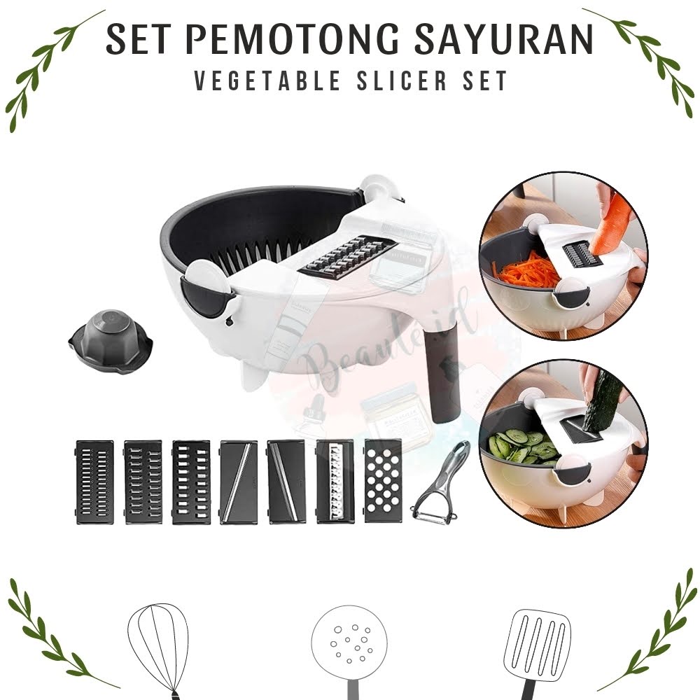 Alat Parutan Penyerut Pemotong Peeler Pengupas Buah Penyaring Serutan Pemarut Serbaguna Mangkok Pembersih Penampung Sayuran Kentang Bawang Vegetable Slicer