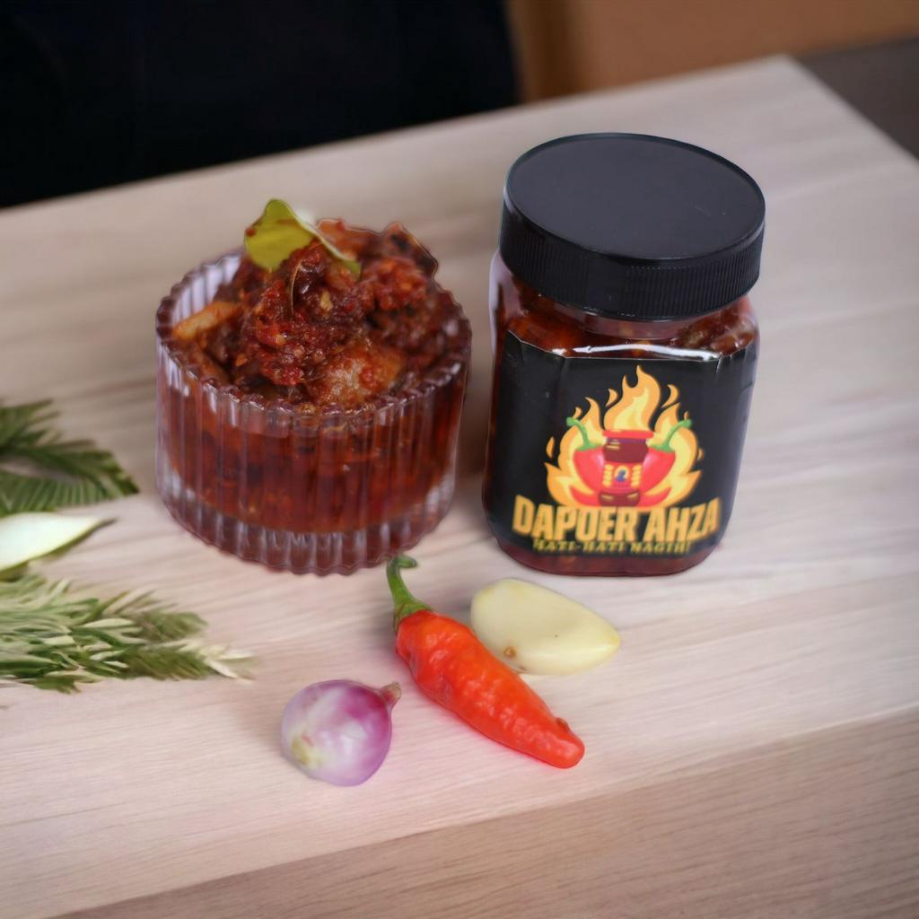 

Sambal Cumi Asin Pedas 200ml Extra Daun Jeruk