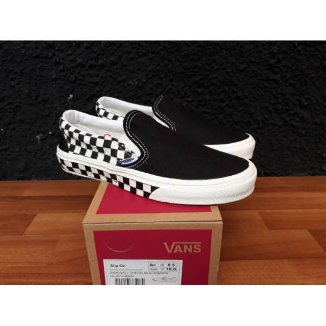 Vans SLIP ON SIDEWALL BLACK WHITE Waffle DT PREMIUM BNIB MADE IN CHINA Size 40/41/42/43/44