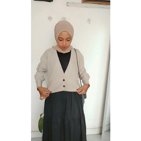 CARDIGAN WAFLE PREMIUM / TISYA CARDI/ CARDIGAN CROP WAFLE / KARDIGAN WAFLE /