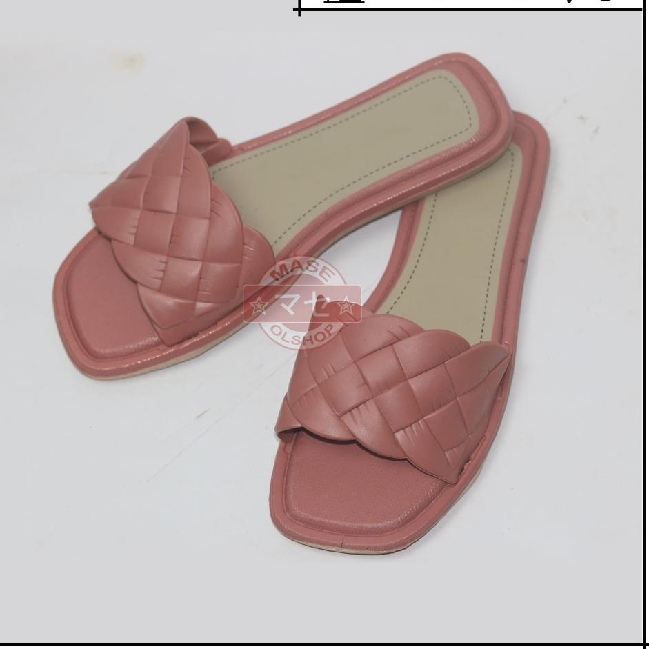 Sandal Slop Wanita Murah Bahan Karet Boloni Gisel –Smh31au22ј