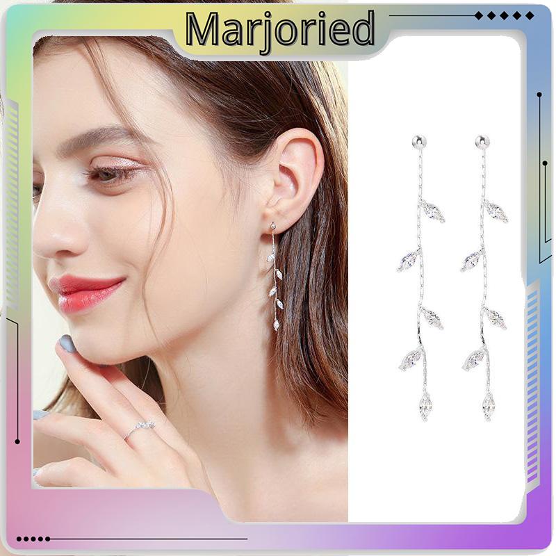 S925 Silver Willow Earrings Wanita Temperamen Anting Rumbai Panjang Sederhana-MJD