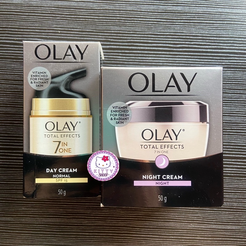 Olay Total Effects Set Perawatan Krim Pelembab Wajah Pagi &amp; Malam Anti Aging Normal Skincare