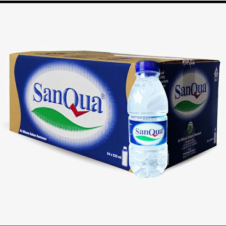 Jual SanQua Air Mineral 220 Ml Botol Mini (24 Botol) | Shopee Indonesia