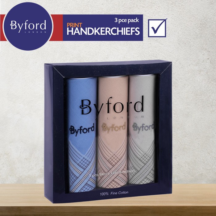 Byford Saputangan Pria 3 warna  pack - UBYH04W3C