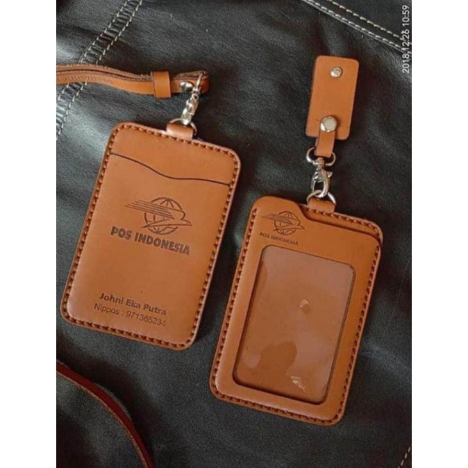 

[[COD]] Id Card Holder Kulit Asli / Name Tag Kulit Custom / Lanyard Kulit KOMPLIT Kode 513